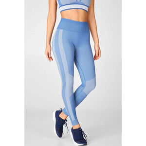 Fabletics Legging Womens S Small Blue Check High Waisted Seamless Compression